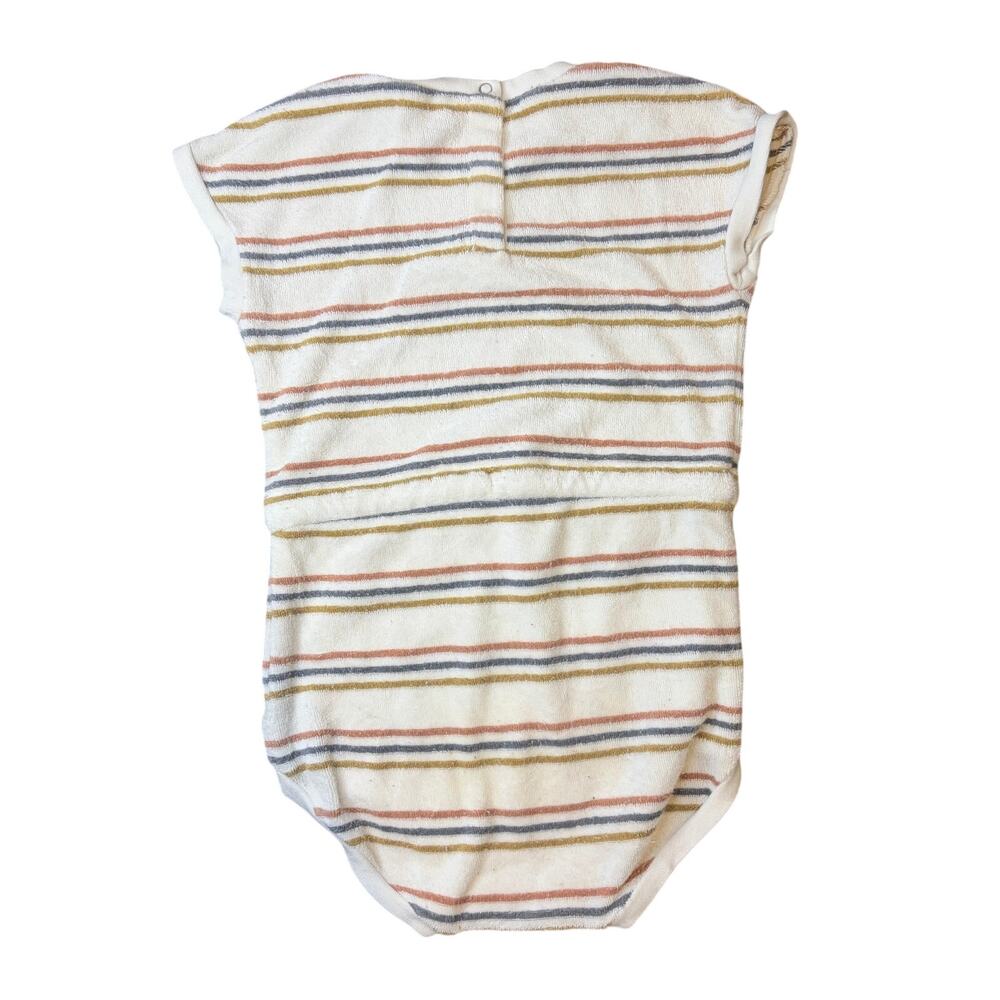 Quincy Mae Striped Organic Cotton Terry Cloth Romper Size 18-24 Months - Picture 4 of 4